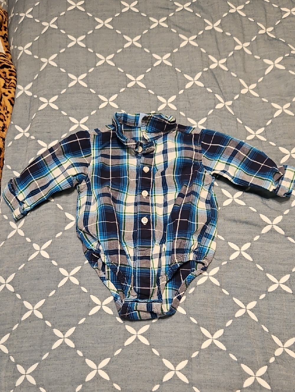 Baby Flannel Bodysuit 6 To 9 Months